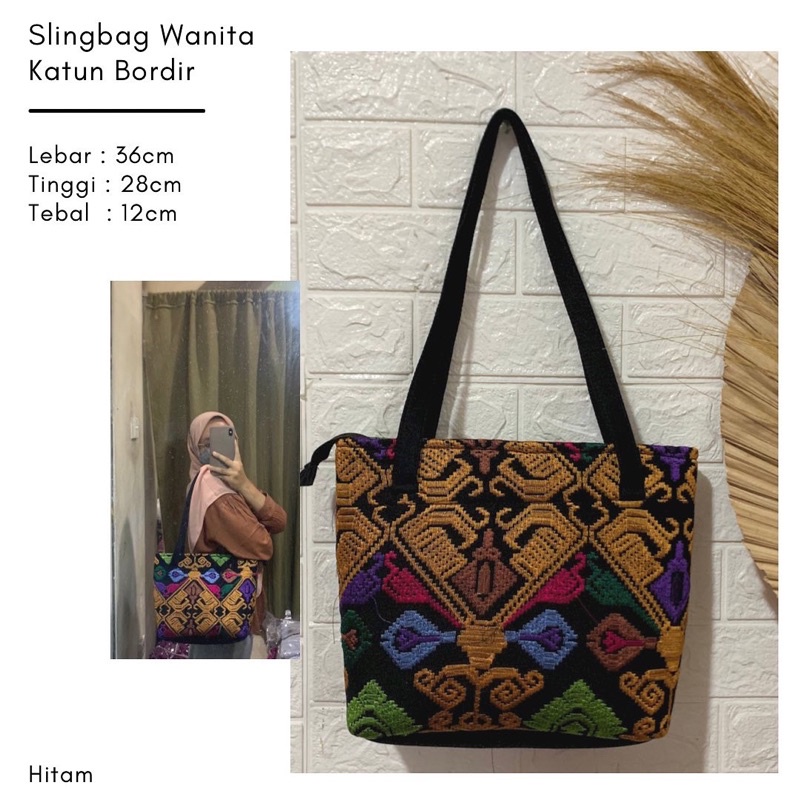 Sling Bag Bordir || slingbag murah || tas wanita || tas kondangan || tas besar