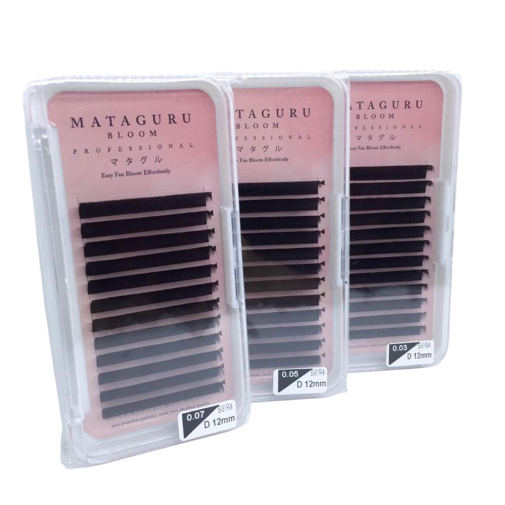 (VERSI BARU) Easy Fan Mataguru Bloom Russian Eyelash Extension Hitam Pekat Bulumata Volume