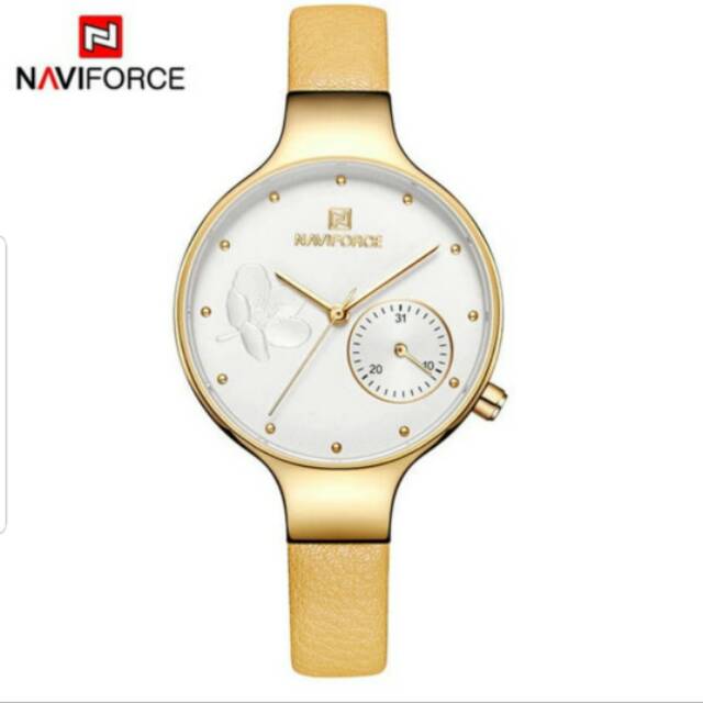JAM TANGAN WANITA NAVIFORCE NF 5001 KUNING ORIGINAL
