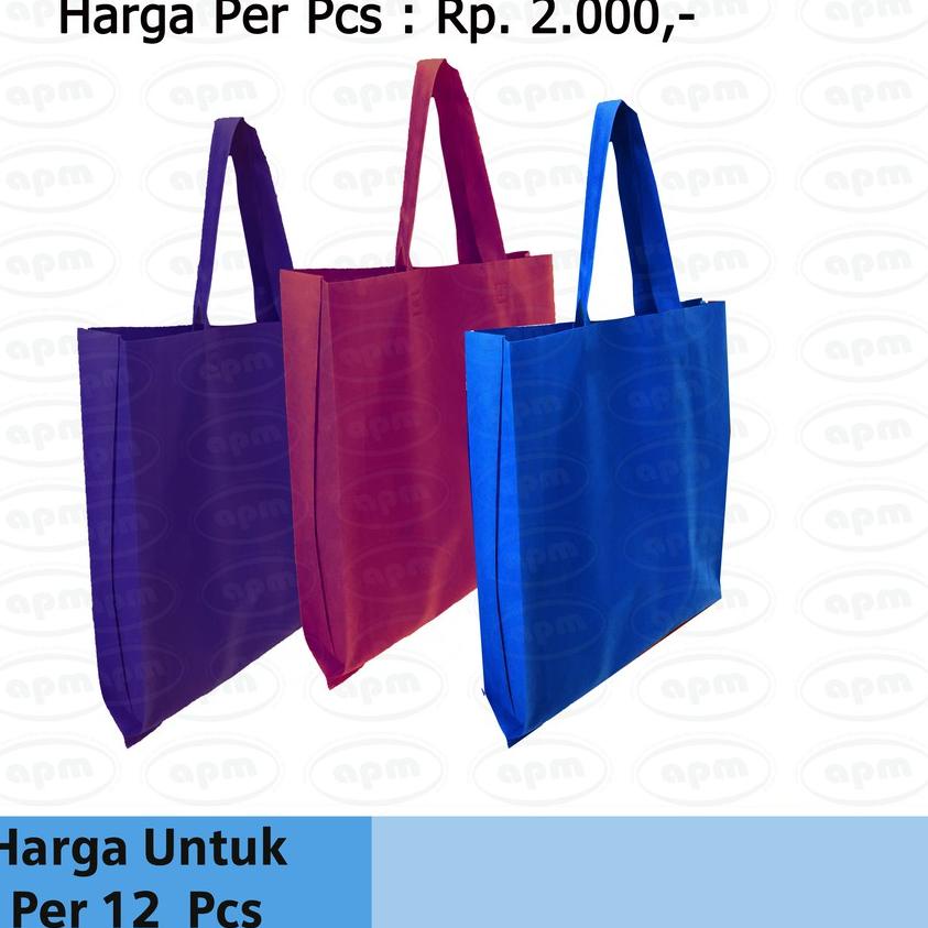 

♧ Tas Spunbond / Goodiebag Lipat Samping Ukuran 25cm x 35cm x 8cm Polos (12 pcs) ♂