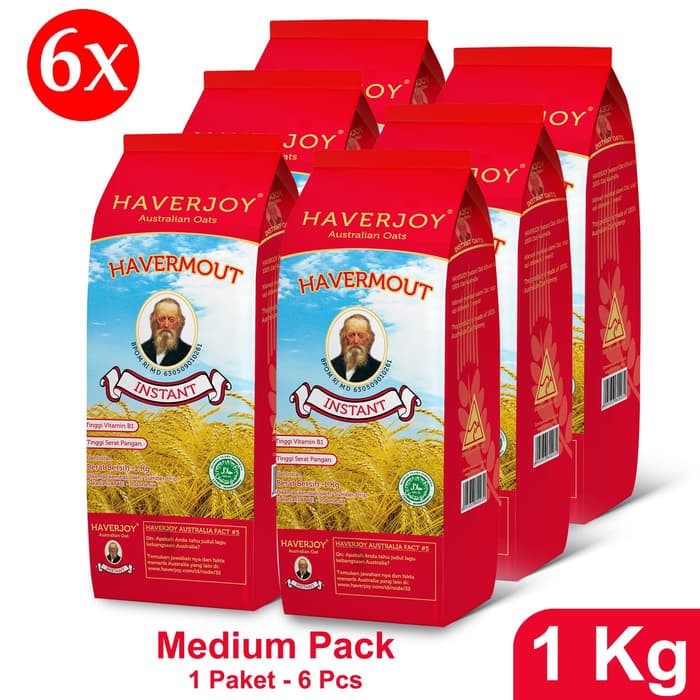 

Haverjoy Medium Pack Instant Oats 1 kg - 6 pcs