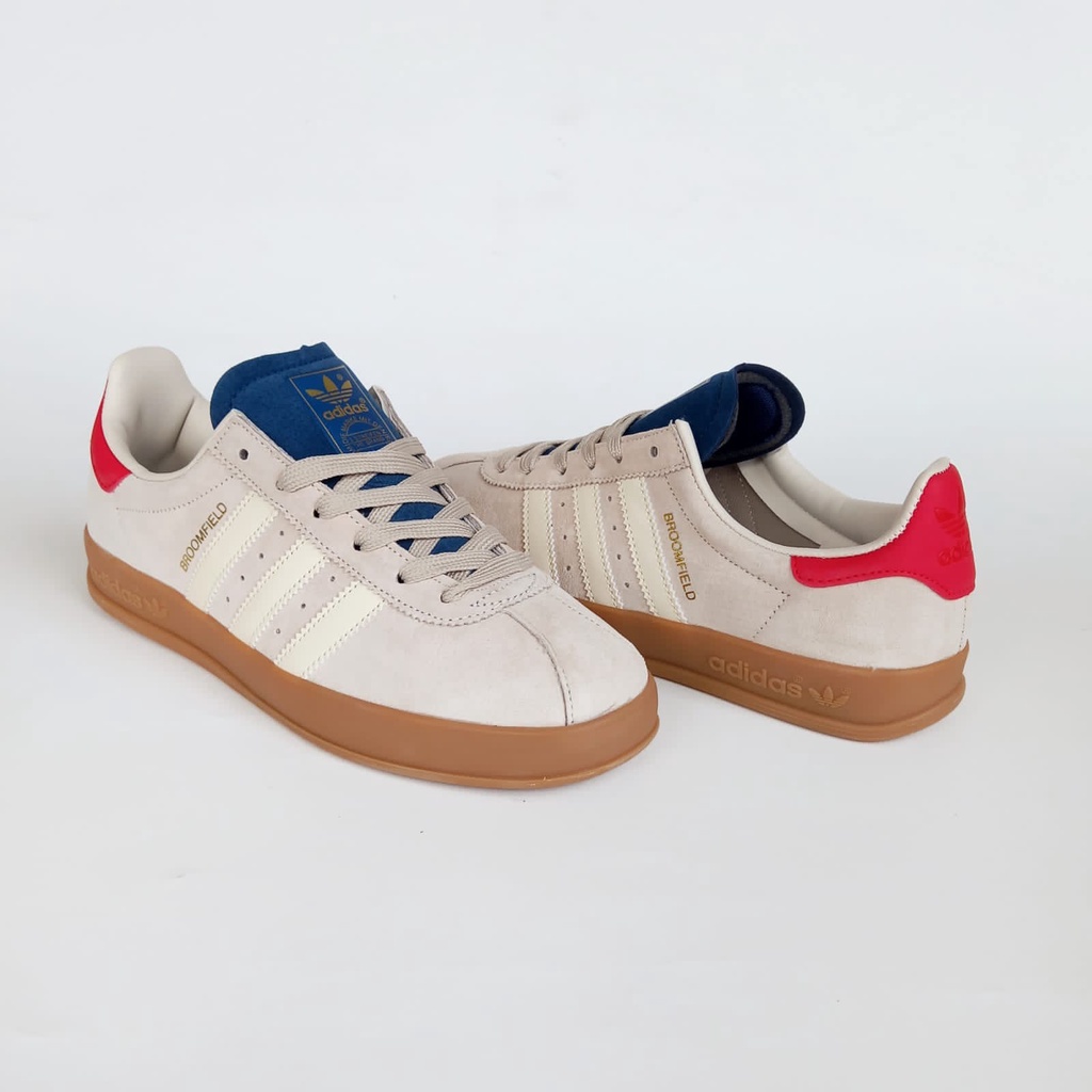 ADIDAS BROOMFIELD  BEIGE BLUE RED GUM  PREMIUM HIGH QUALITY