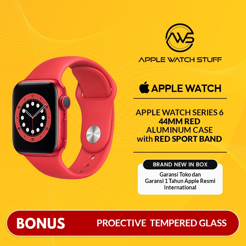 Apple Watch Series 6 44mm Red Edition Aluminum Case With Red Sport Band Indonesia