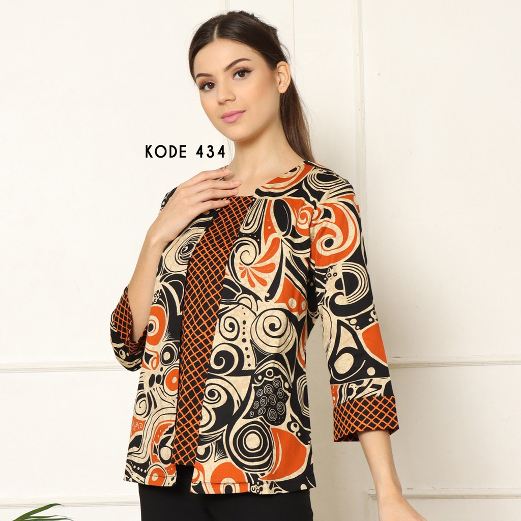 FIORECLOTH Atasan  Baju  Batik Wanita Lengan  Panjang  405 
