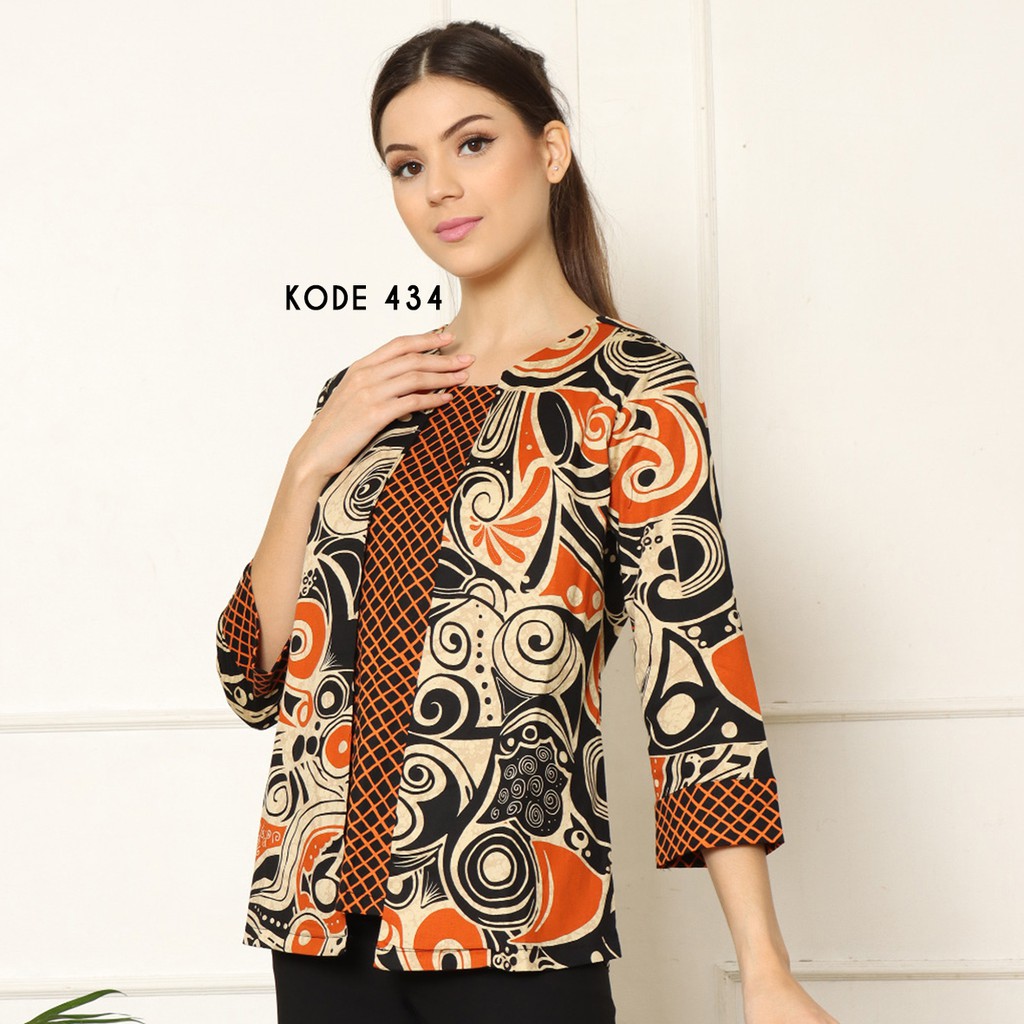 FIORECLOTH Atasan Baju Batik Wanita Lengan Panjang 405 FIORECLOTH Atasan Baju Batik Wanita Lengan Panjang 405