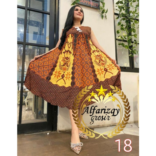 Daster yukensi daster kutung rayon premium motif batik sogan alfarizqy grosir model payung