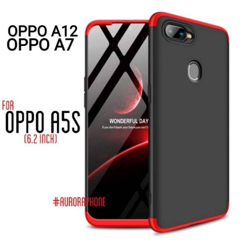 OPPO A12 - OPPO A7 - OPPO A5S HARD CASE 360 3IN1 PROTECT ARMOR ORIGINAL GKK