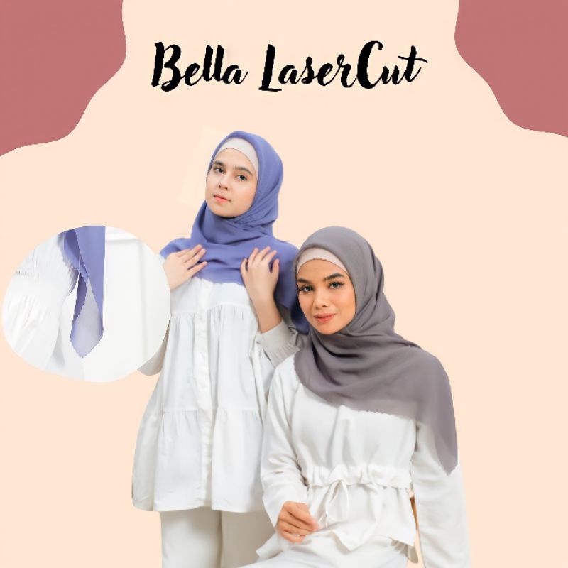 Segiempat LASERCUT Square Hijab Bella Pollycotton [ Part 2 ]