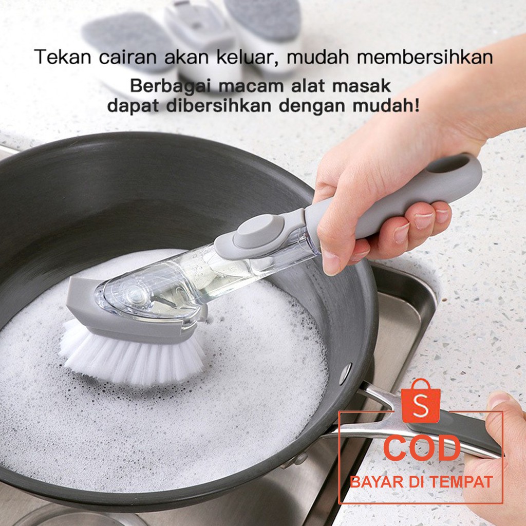 ✅COD Sikat Dispenser Sabun Cuci Piring Pembersih Serbaguna Alat Peralatan Dapur Perlengkapan Rumah