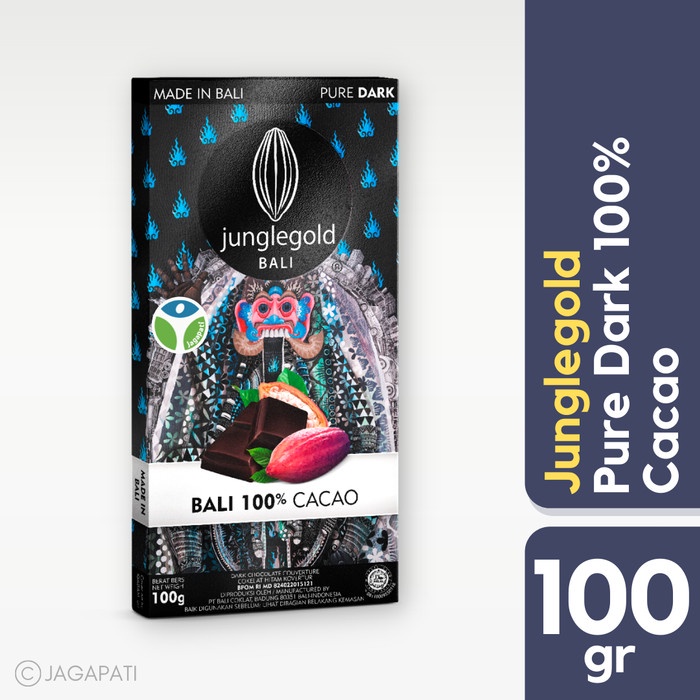 

JUNGLEGOLD - 100% CACAO DARK CHOCOLATE 100GR - COKELAT SEHAT - CEMILAN