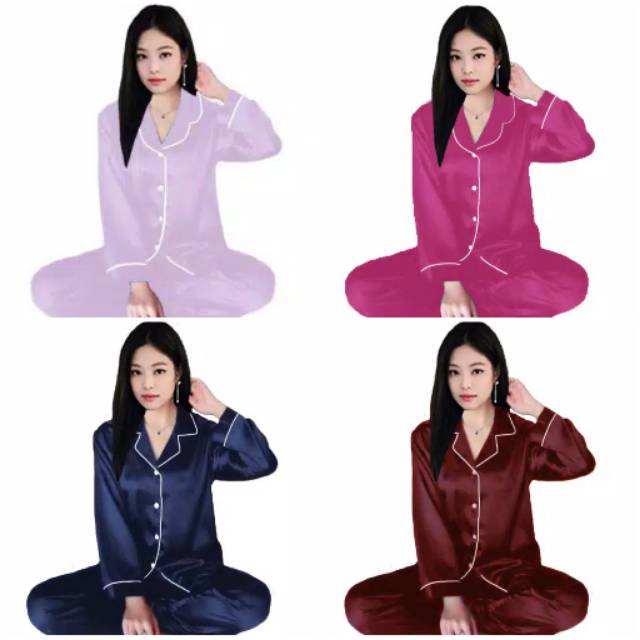 ISANNY PIYAMA SATEN VELVET LENGKAP WARNA PP/BAJU TIDUR PIYAMA/PIYAMA MURAH/PAKAIAN DEWASA/REAL PICT