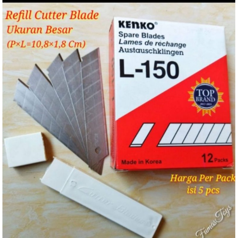 0Refill Cutter Blade Isi Cutter Ukuran Besar Kenko L-150 Isi Pisau Pemotong Kertas Ukuran