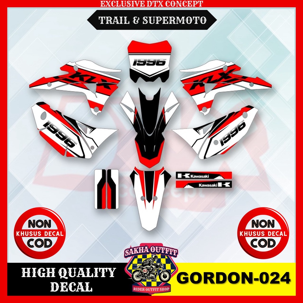 Decal klx gordon decal gordon decal klx gordon full body decal body gordon stiker motor stiker varia