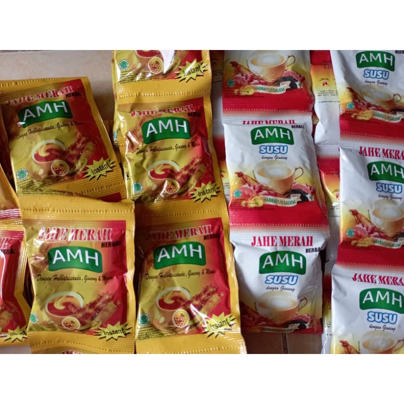 

AMH jahe merah minuman herbal penambah imunitas isi 10 AMH susu isi 10 per sachet 20gr