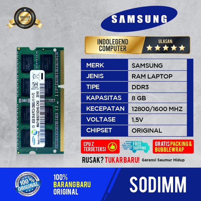 samsung sodim ddr3 8gb pc12800 1.5vol