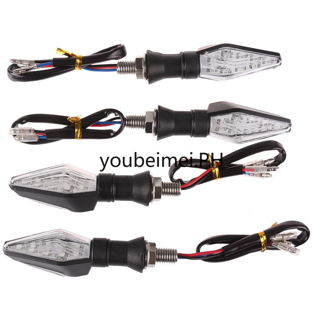 1 / 2 / 4 Pcs Lampu Sein Belakang Motor Led Universal Bentuk Anak Panah Warna Kuning