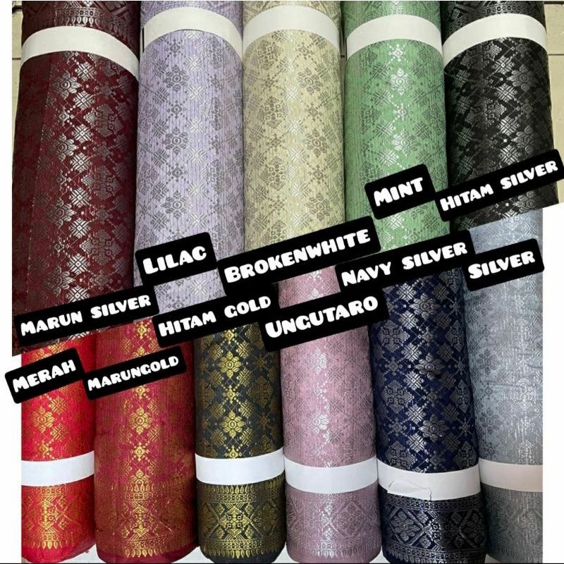 kain songket semi palembang/bahn songket mesin/kain songket meteran