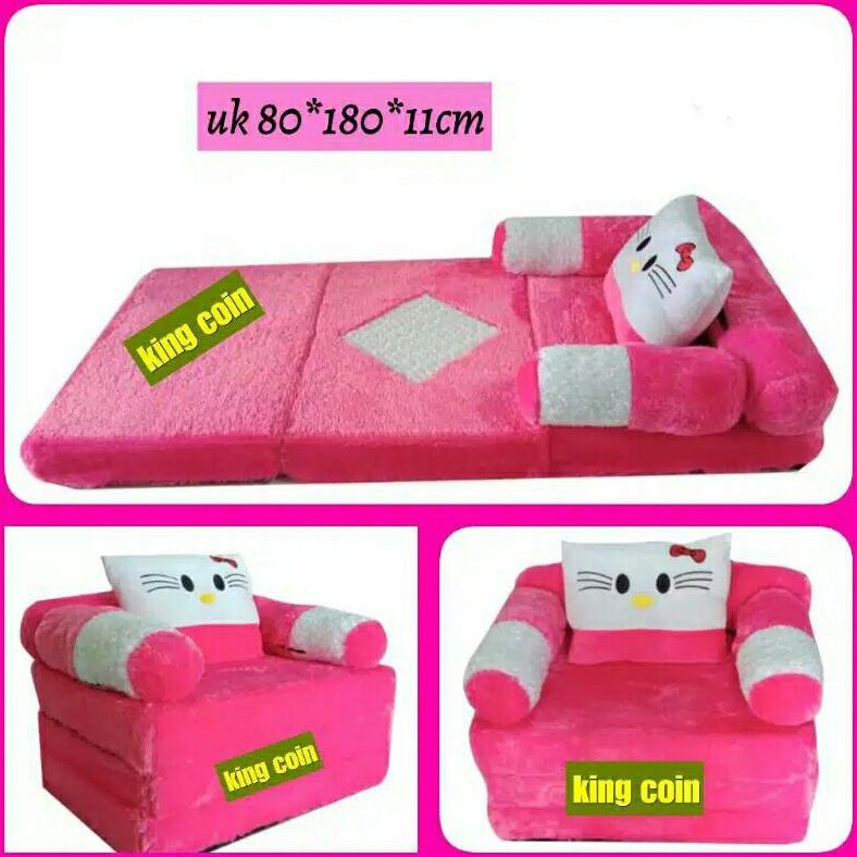Kasur Lipat Karakter Bulu Rasfur Sofa Bed Anak Single Murah