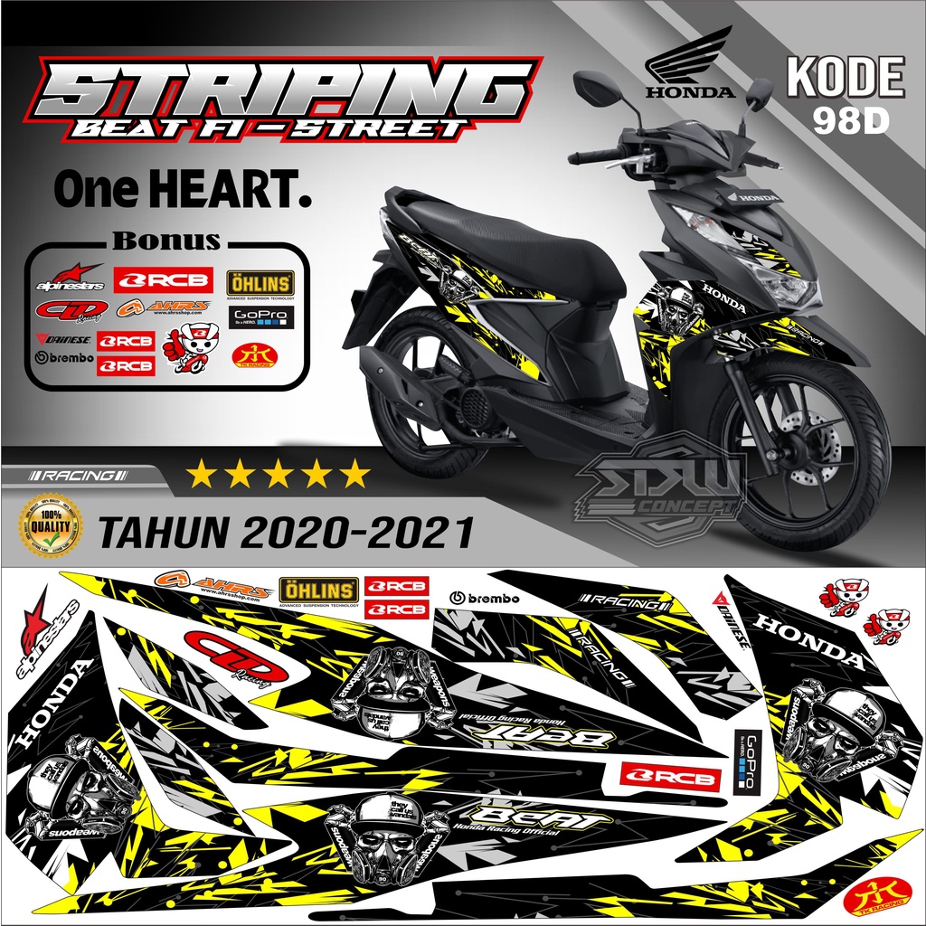 Striping Beat New Stiker Lis Motor Beat New Variasi kode 98