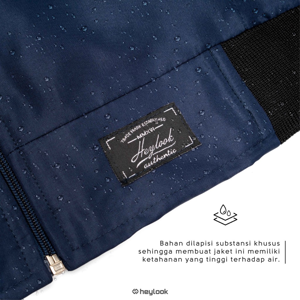 HEYLOOK Official - Jaket Pria Harrington Jaket Semi-Waterproof Smith Pria Jaket Motor Taslan-8