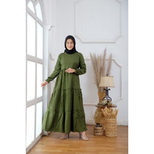 Gamis Hitam Polos Busui Murah Homedress Rayon Premium dress Lengan Panjang