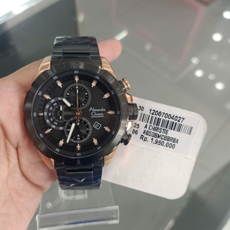 Jam Tangan Alexandre christie AC 6508 MC black gold