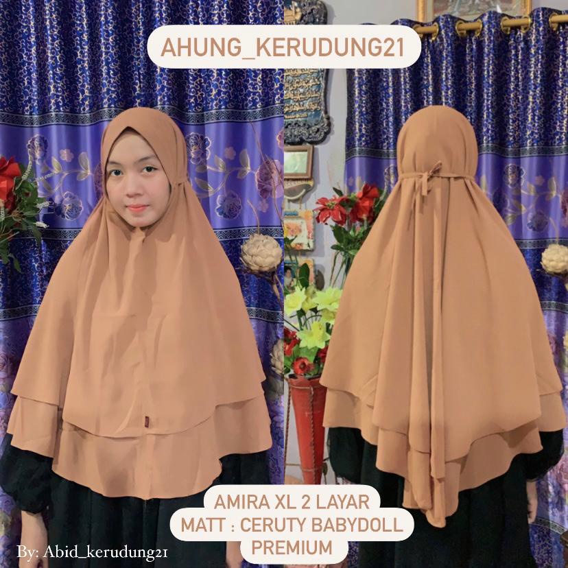 HIJAB KERUDUNG JILBAB BERGO MARYAM AMIRA XL 2 LAYAR CERUTY BABYDOLL PREMIUM