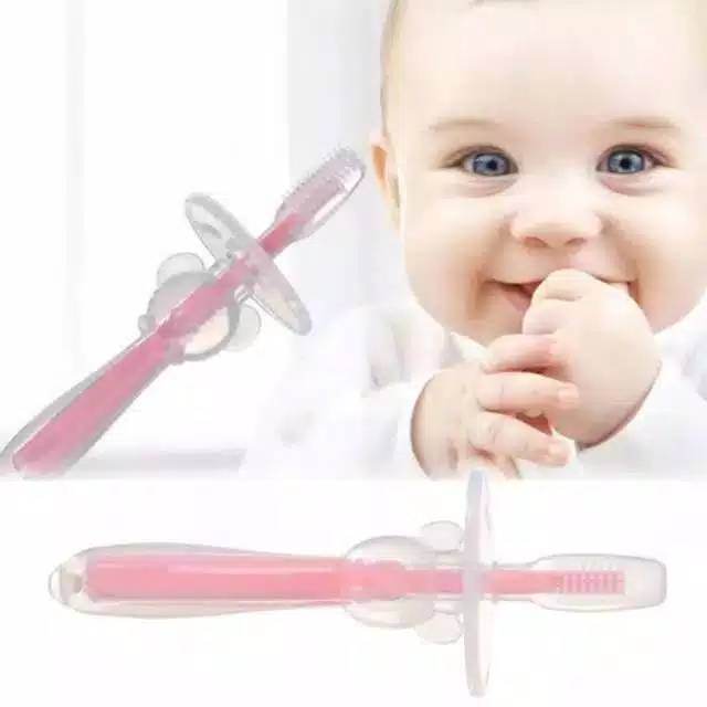 BB-030 Sikat Gigi Bayi Silikon Teether Finger Toothbrush Pembersih Mulut Lidah Bayi Gigitan Bayi