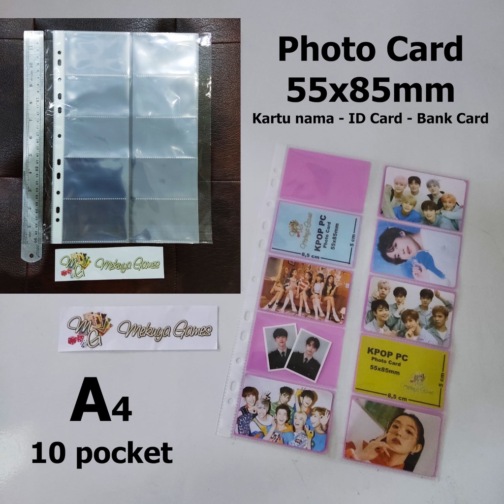 

Sultan 10p A4 Sleeve Page Binder 59x94mm Photocard KPOP Kartu Nama ID Card
