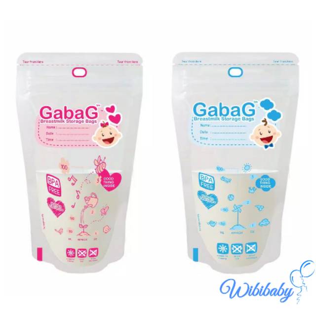 Gabag Breastmilk Storage Bag 100ml &amp; 120ml/ Kantong ASI 30's