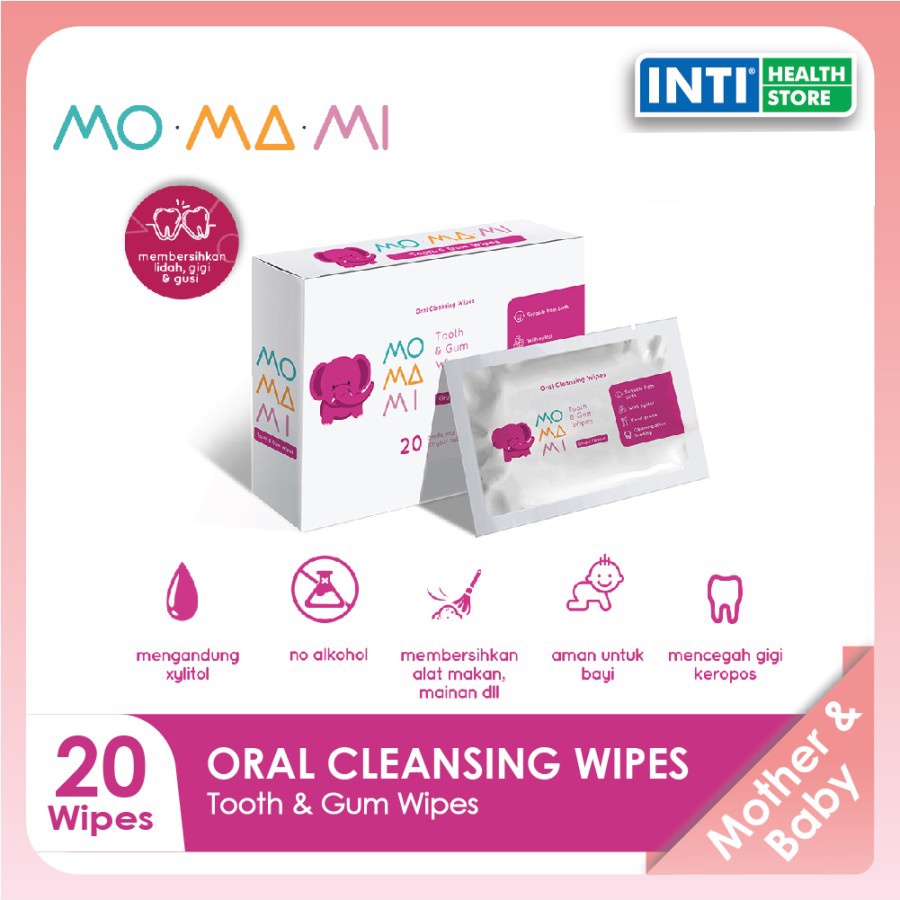 Momami | Tooth &amp; Gum Wipes | Tisu Basah Gusi &amp; Gigi Bayi | 20 Wipes