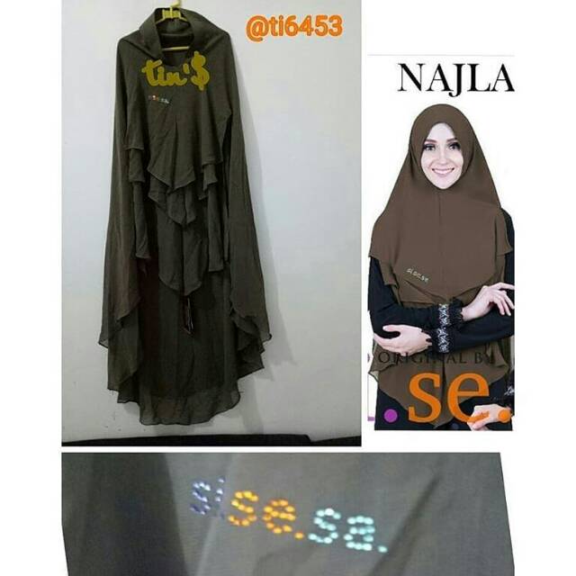 Sisesa khimar najla army green new