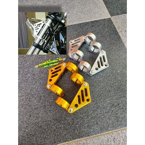 breket pangkon kupingan cnc lampu depan as 31gl cb 150r ncb cbr megapro tiger gold kuning silver