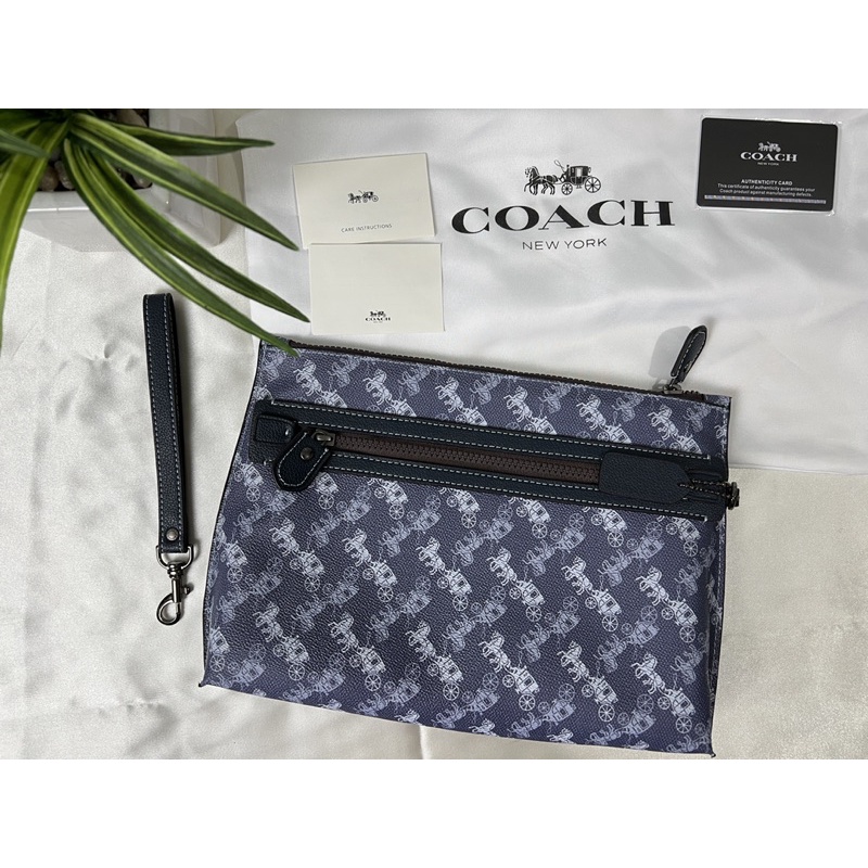 [SALE EKSTRA!!!!]Coach Bag Academy Pouch With Horse and Carriage Print Original