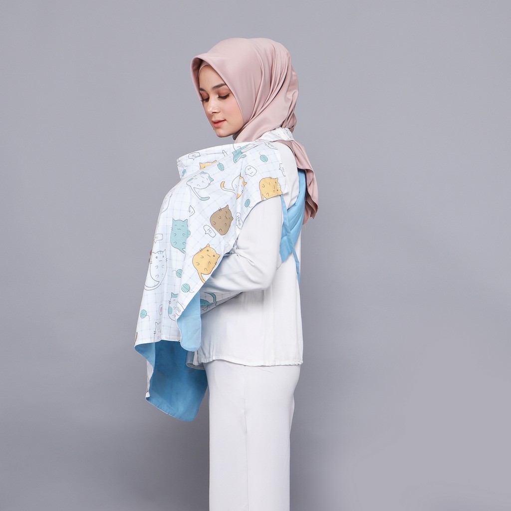 Apron Menyusui Kain Double Lapisan Nursing Cover Ibu Menyusui Bayi Premium Free Dompet Merk Ndollolo