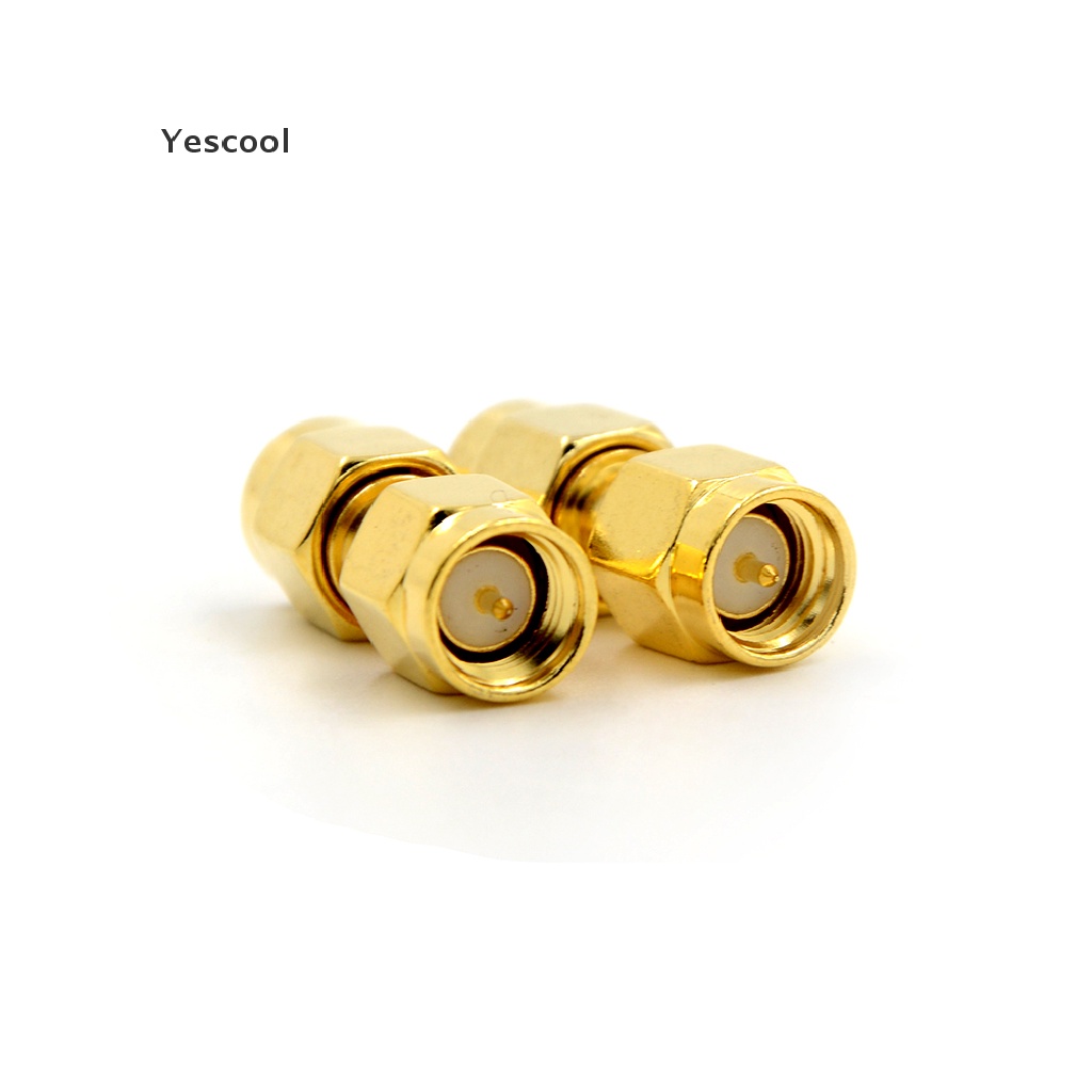 Yescool 2Pcs Adapter Konektor SMA Male Ke SMA Male Seri RF Coaxial