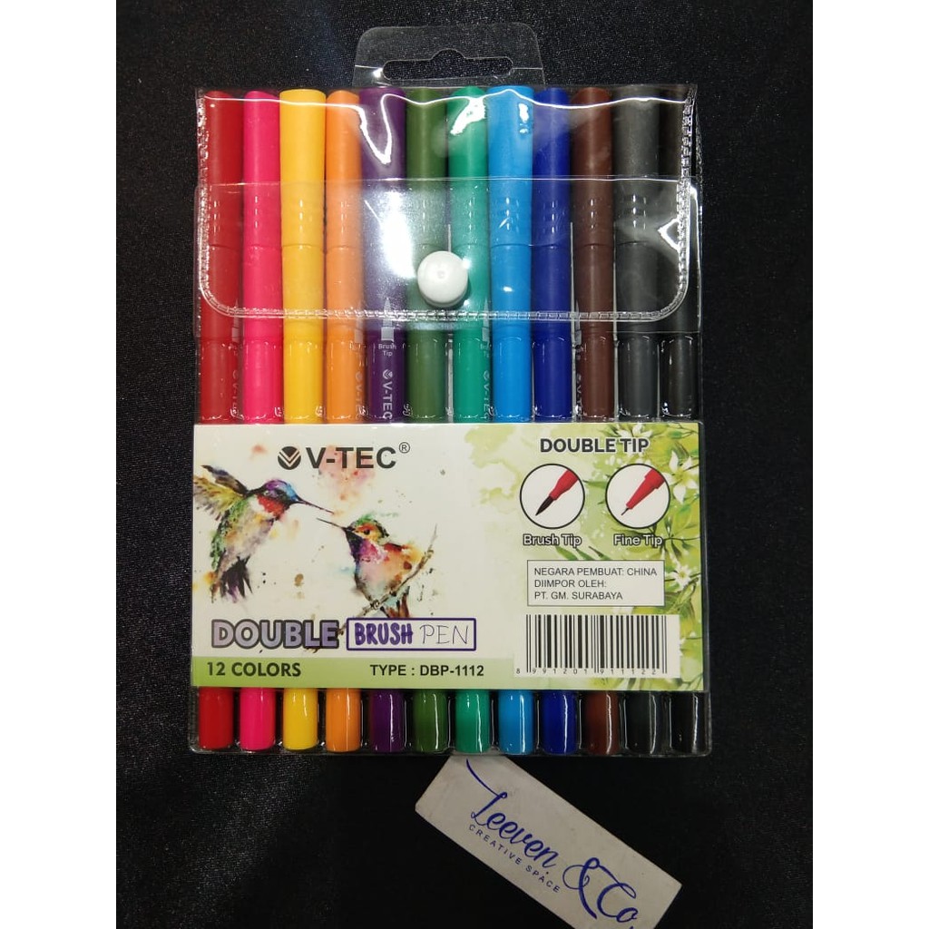 

V-TEC DOUBLE BRUSH PEN 12 COLOUR