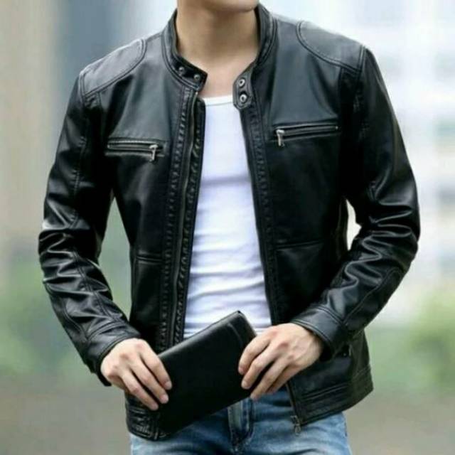 Jaket Kulit Pria Vector Motor Korea