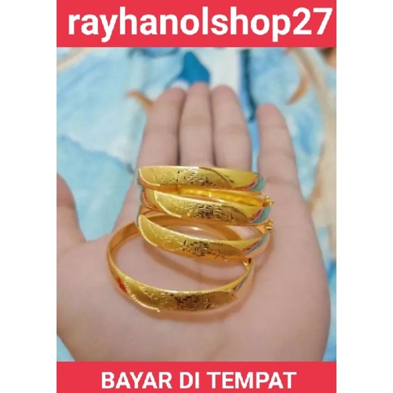 Promo,,,, Gelang Bangkok Anak 1pcs Ukir 925-926 lapis emas 24 K