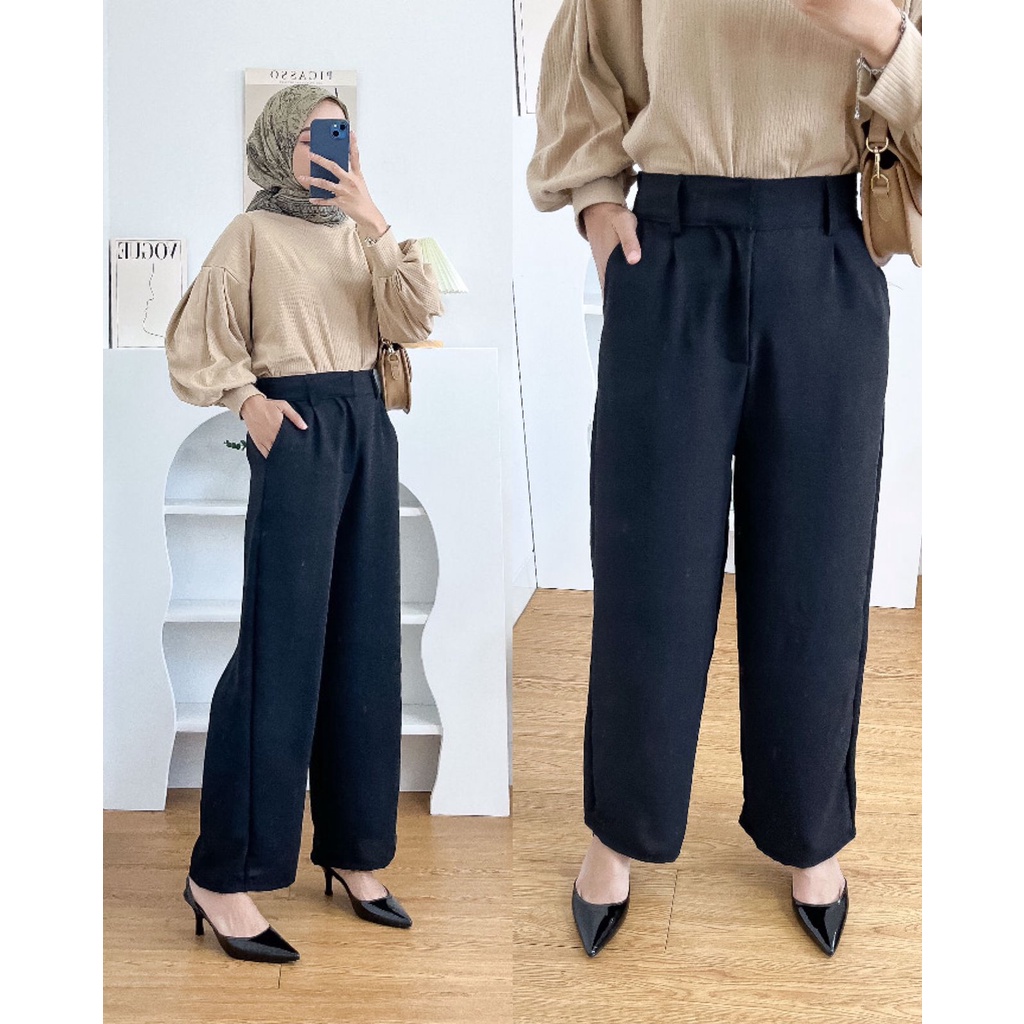 1KG MUAT 4PCS | ASOKA TROUSERS LOOSE PANTS WANITA HITS FASHION WANITA KOREAN STYLE OOTD SELEBGRAM TERMURAH