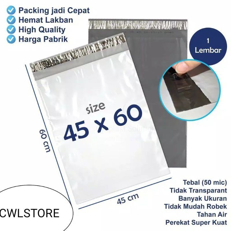 

TERMURAH] ISI 100LEMBAR 45x60CM/PLASTIK POLY MAILER/PLASTIK PACKING ONLINE TERMURAH