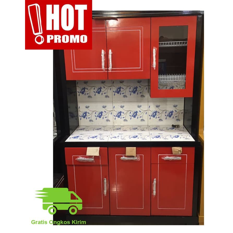 Murah Lemari Sayur Lemari Dapur Rak Piring Kayu Minimalis 3