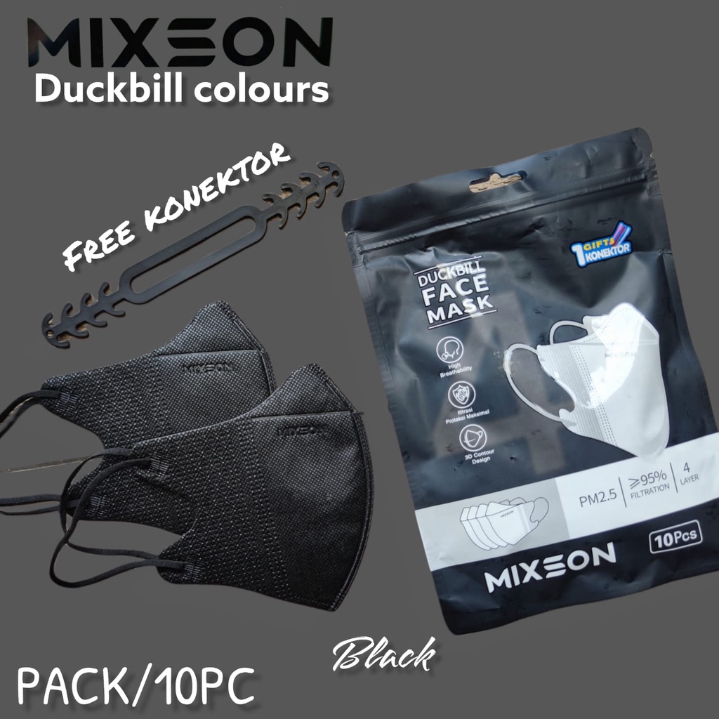 MIXSON DUCKBILL 4PLY EMBOS /10 - MASKER DUCKBILL MIXSON FREE KONEKTOR KEMENKES