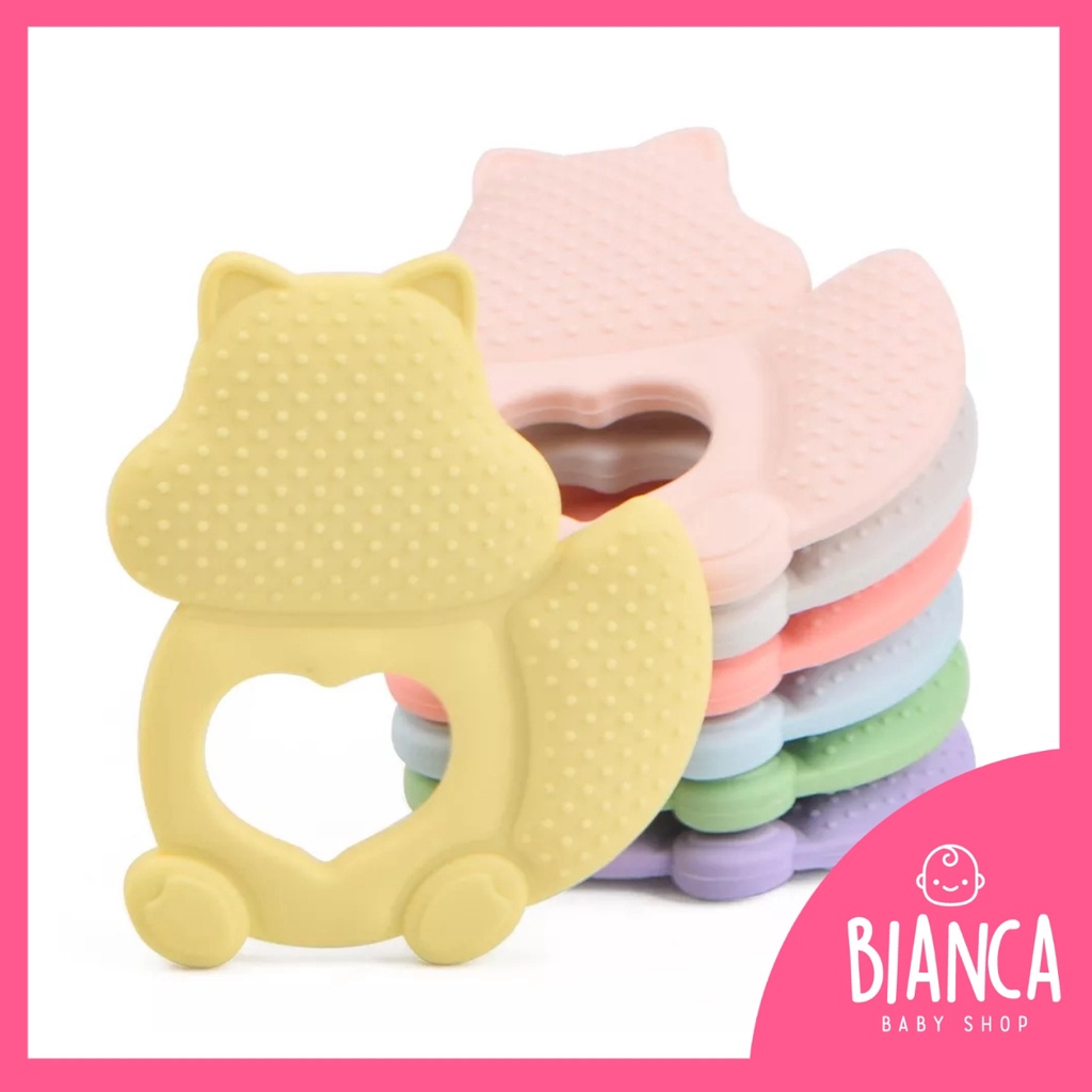 BIANCA - Teether Bayi / Gigitan Silikon Bayi Bentuk Tupai Dot Susu Microphone