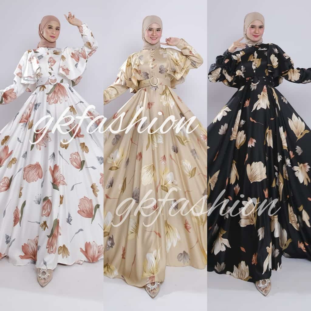 Irene Floral Dress Free Belt Original Fit LD 108 by MK