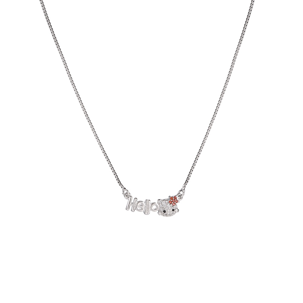 D.G.C✨COD Kalung Anak Titaniun Wanita Permata Perhiasan Lapis Silver 18k Perak Murah Korea D664