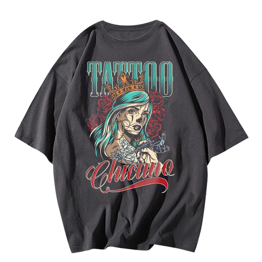 OVERSIZE CHICANO TATTOO COLOURFUL POSTER KAOS VINTAGE