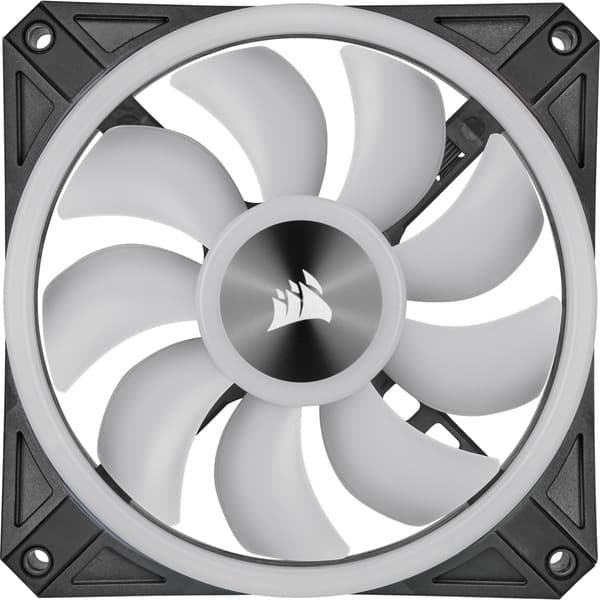 iCUE QL120 RGB 120mm PWM Triple Fan with Lighting Node CORE - Hitam