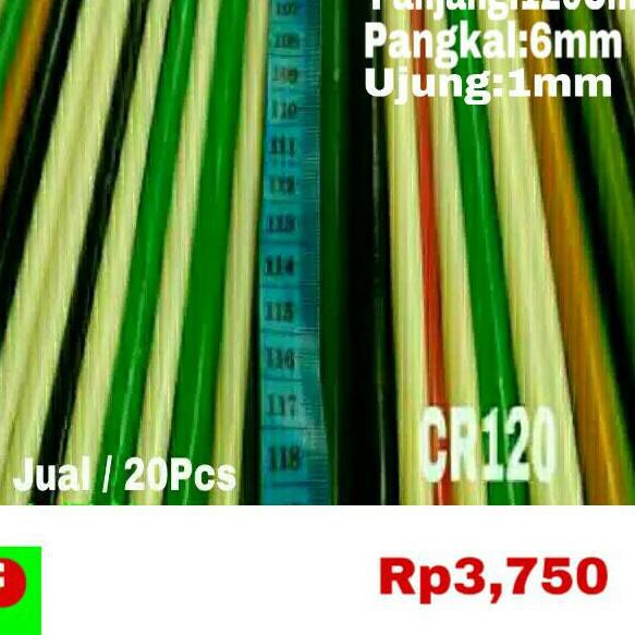 New Top Produk.. CR120 Stik Joran Fiber Glass Tongkat Pancing Fiber Padat Non Carbon Karbon sutet