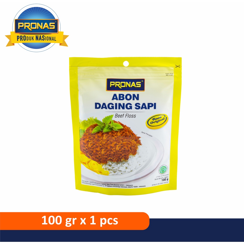 Pronas Abon Daging Sapi 100 g dengan kemasan Ziplock